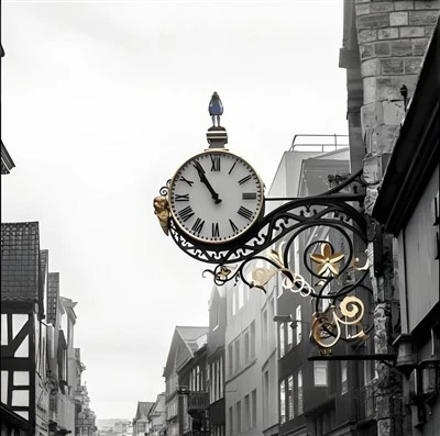 Grande antiguo estilo estación de tren reloj colgante de pared